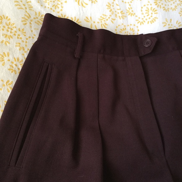 ⬇️🌻Vintage 80s Escada Burgundy Wool Trousers🌻 - Picture 3 of 8